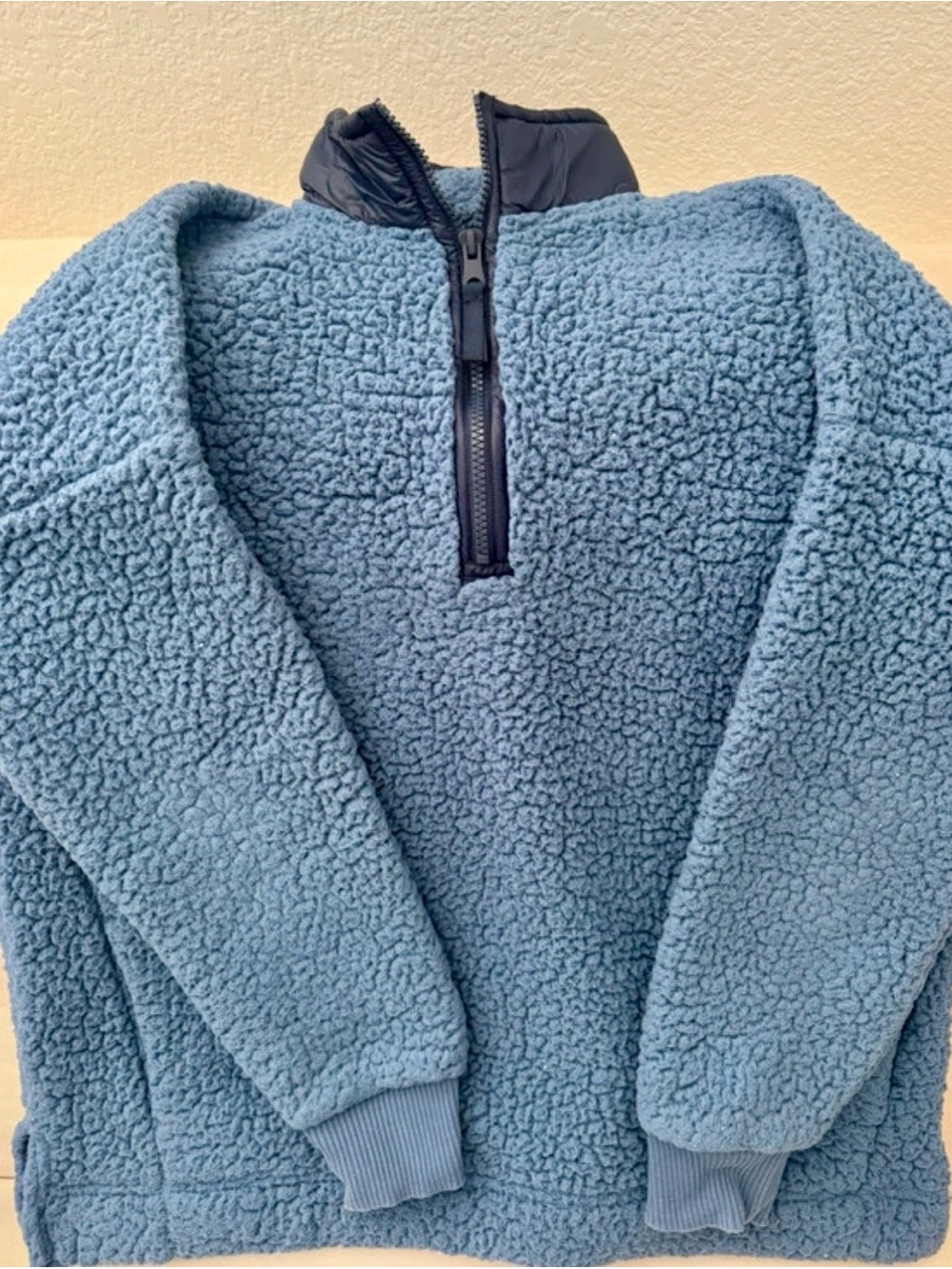 aerie Blue Sherpa Comfy Half-Zip Pullover
